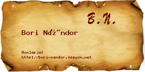 Bori Nándor névjegykártya