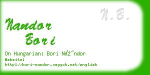 nandor bori business card